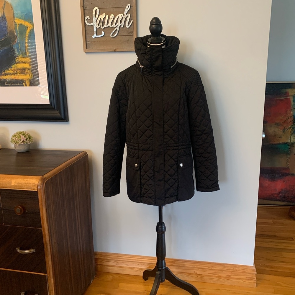Saks Fifth Avenue Black Quilted Jacket, Sz L